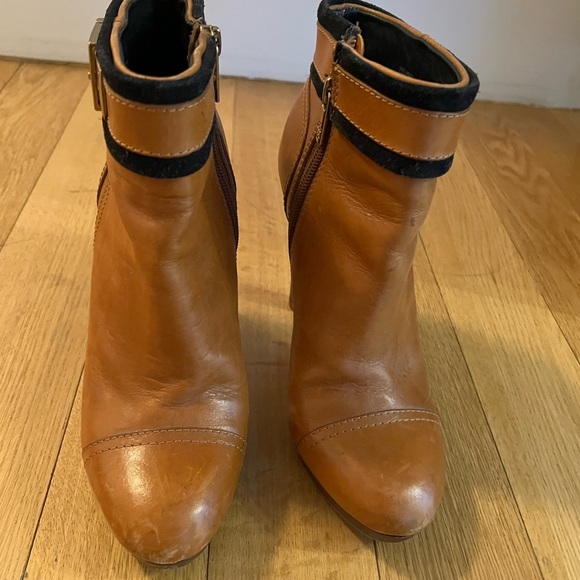 Tory Burch Caramel Platform Booties - Picture 2 of 6